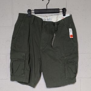 Men's Old Navy Green Khaki Dark Green Lived In Straight Cargo Short NWT Gorpcore